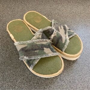 Nalho Camo Kamala Yoga Mat Espadrille Slides Size 8 Vacation Beach Spring Boho